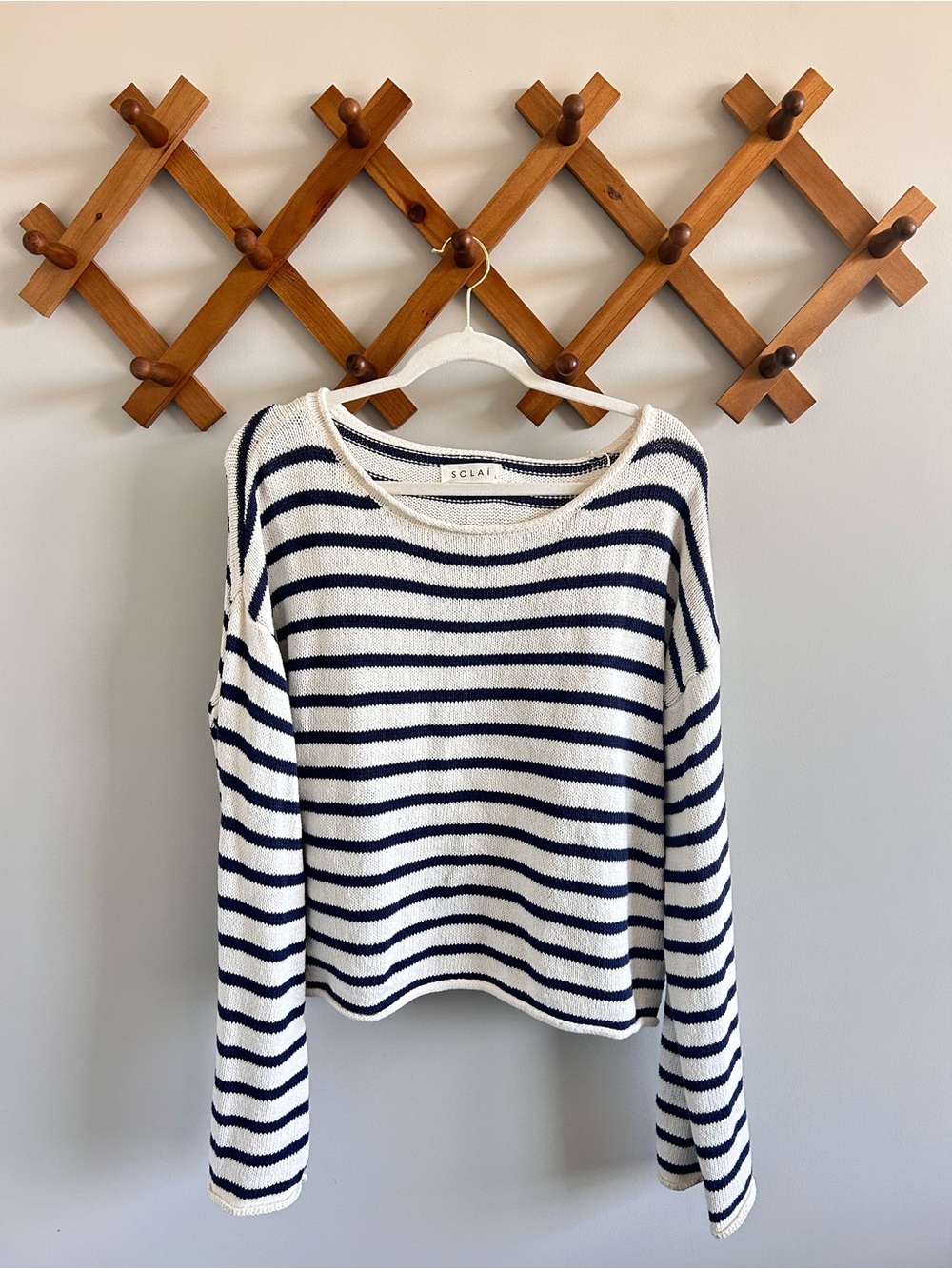 Solal Navy & White Striped Crewneck Sweater